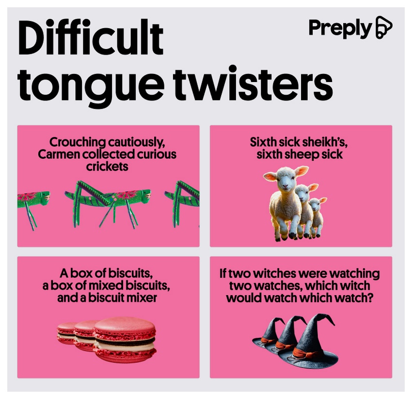 Difficult tongue twisters