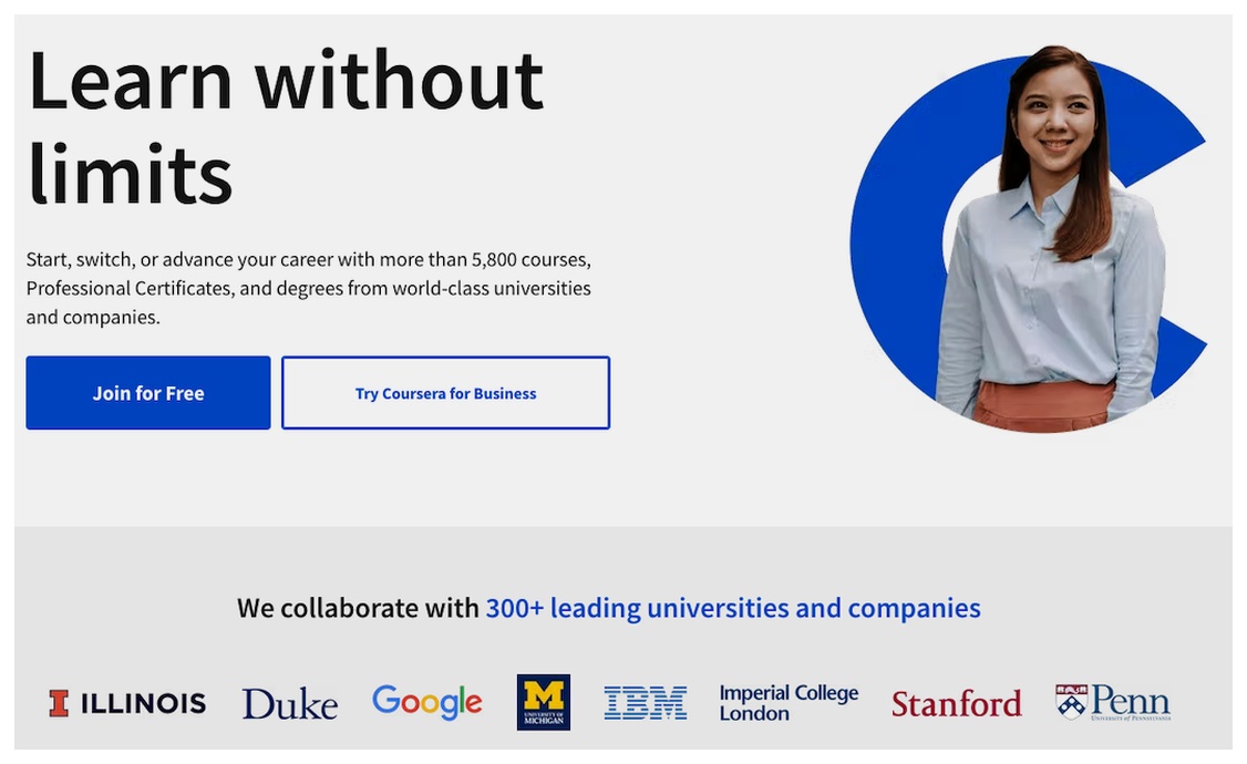 Coursera: Best for flexibility