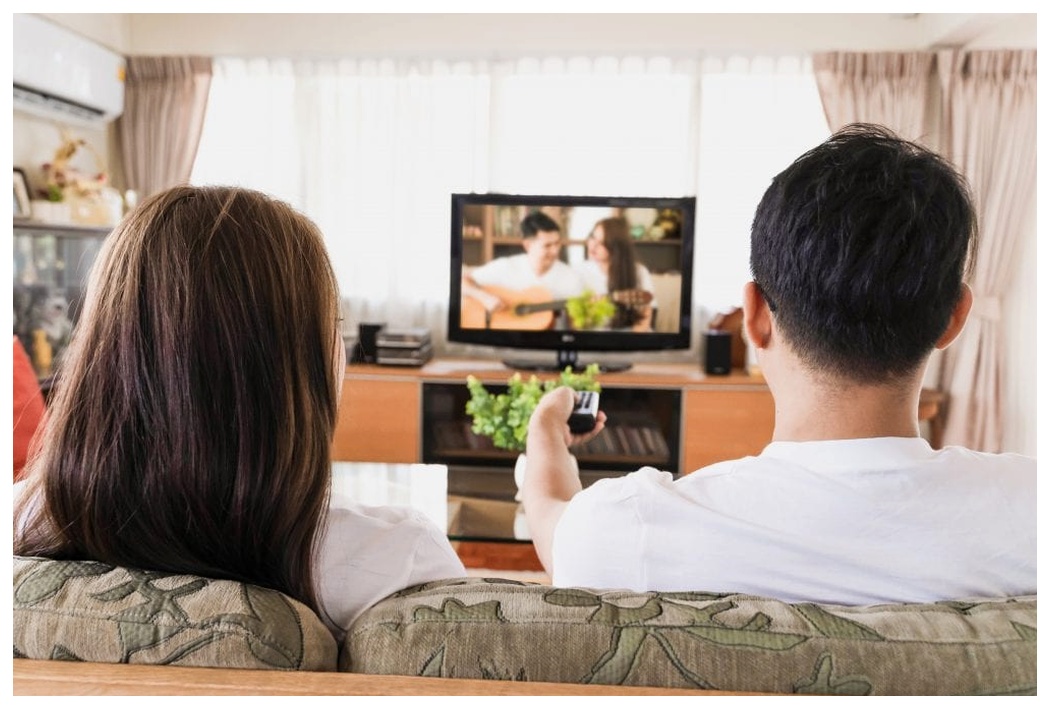 Couple watching tv