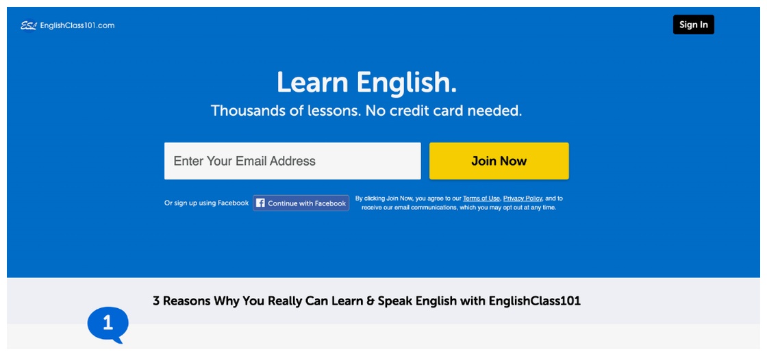 EnglishClass101: Best for audio lessons