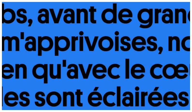 French words over blue background
