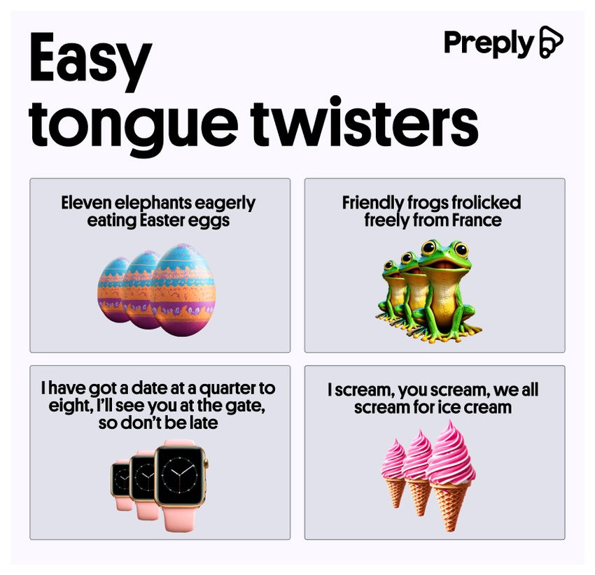 Easy tongue twisters