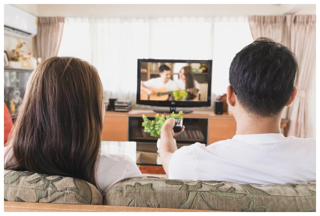 Couple watching tv