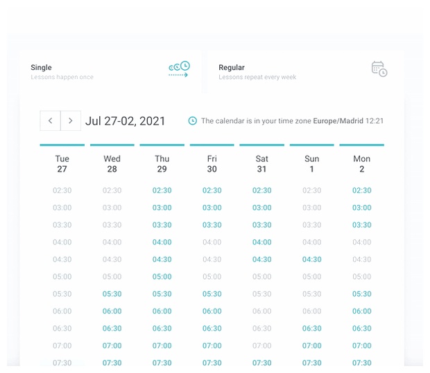 Preply regular lesson booking