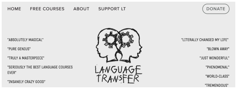 Language Transfer website screenshot