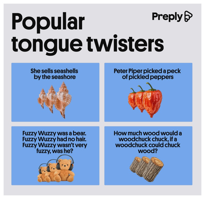 Popular tongue twisters