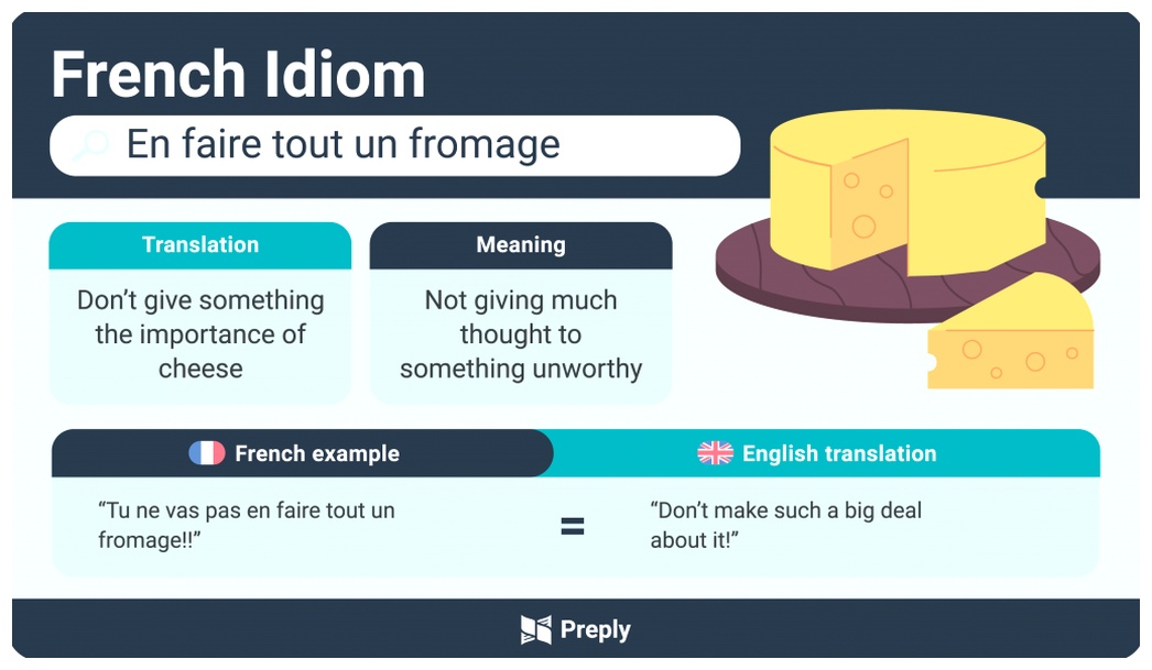 en faire tout un fromage idiom