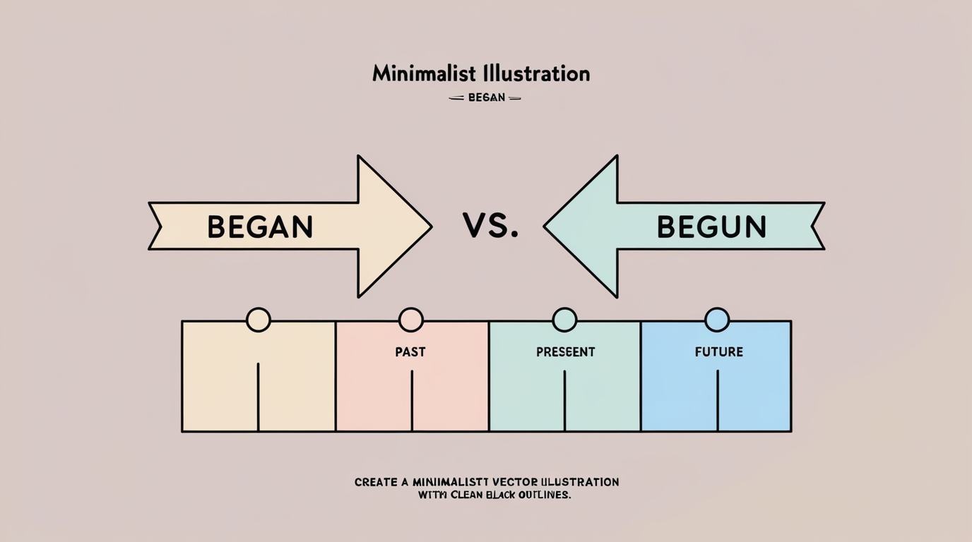 Featured image for Began vs. Begun: Key Differences and Usage Examples
