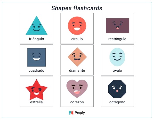  shapes Spanish flashcards