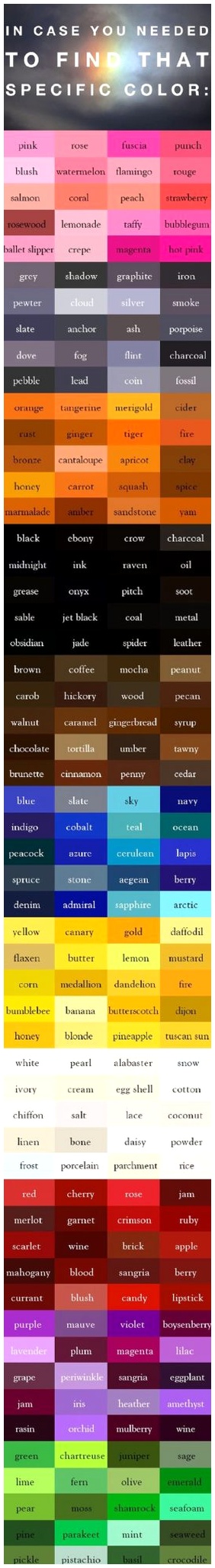 Colors and shades in English graphic