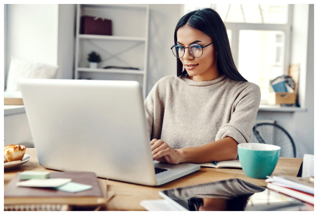 Woman on a laptop